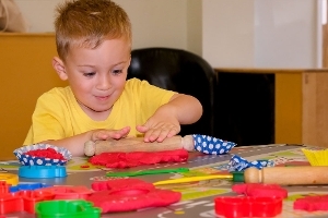 A child playing at one of our Family Hubs.