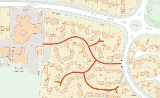 Francis Baily School - School Streets - Map with roads highlighted