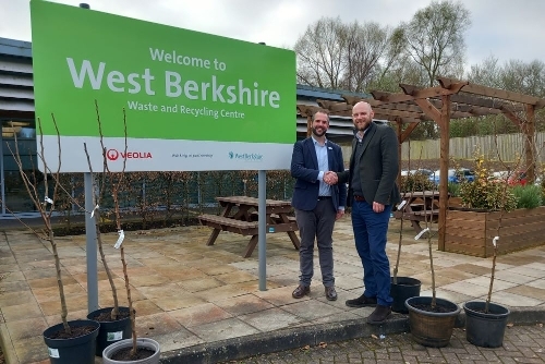 2024-Cllr Stuart Gourley and Dave Matthew Veolia Orchard