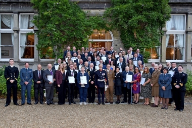 Councillor Steevenson and Carolyn Richardson along with other winners of the Silver Employer Recognition Scheme award. Photo Credit: Kevin Poolman Photography.